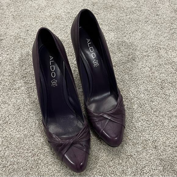 ALDO Purple Leather 4" Pump Heels Size 39 - Picture 3 of 14